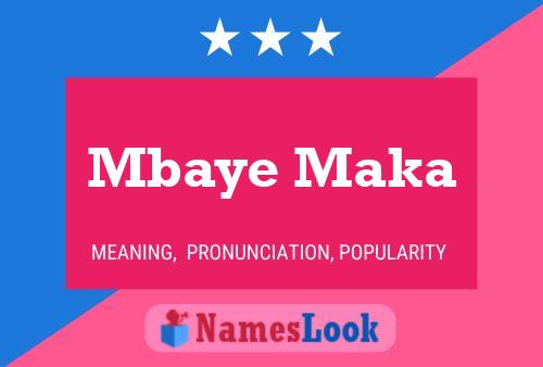 Poster del nome Mbaye Maka