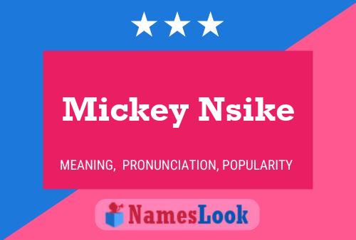 Poster del nome Mickey Nsike