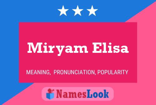 Poster del nome Miryam Elisa