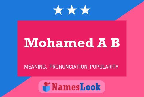 Poster del nome Mohamed A B