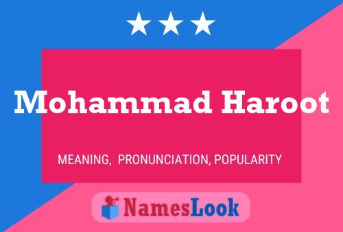 Poster del nome Mohammad Haroot