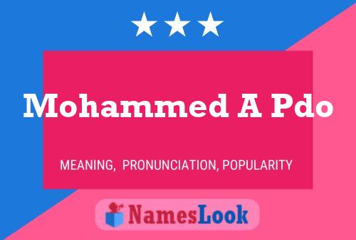 Poster del nome Mohammed A Pdo