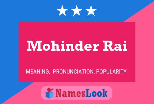 Poster del nome Mohinder Rai