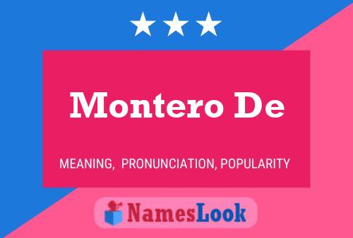 Poster del nome Montero De