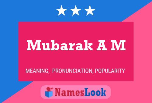 Poster del nome Mubarak A M