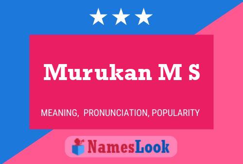 Poster del nome Murukan M S