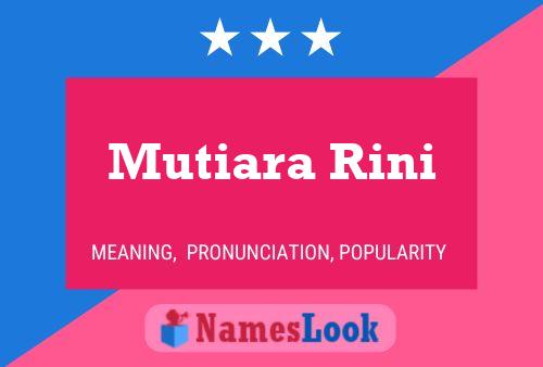 Poster del nome Mutiara Rini