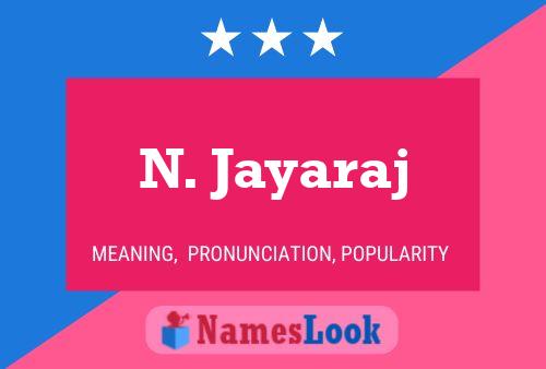 Poster del nome N. Jayaraj