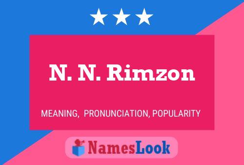 Poster del nome N. N. Rimzon