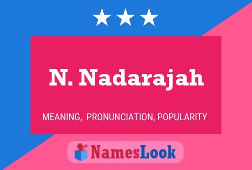 Poster del nome N. Nadarajah