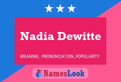 Poster del nome Nadia Dewitte