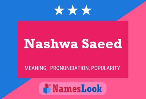 Poster del nome Nashwa Saeed