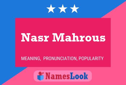 Poster del nome Nasr Mahrous