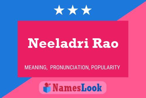 Poster del nome Neeladri Rao