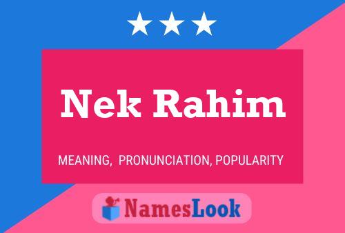 Poster del nome Nek Rahim