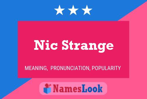 Poster del nome Nic Strange