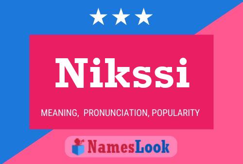 Poster del nome Nikssi