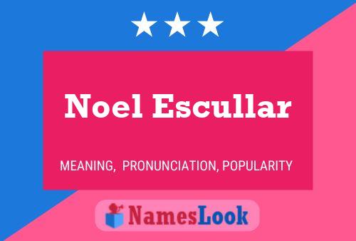 Poster del nome Noel Escullar