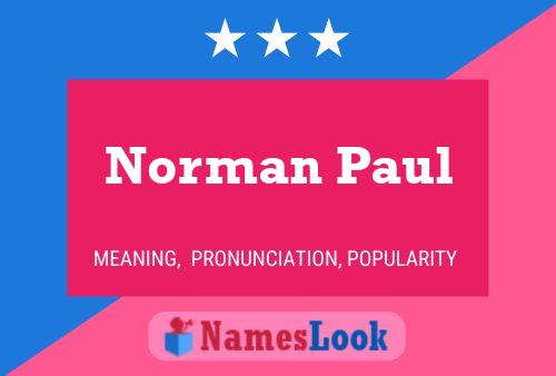 Poster del nome Norman Paul