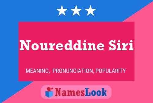 Poster del nome Noureddine Siri