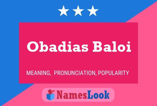 Poster del nome Obadias Baloi