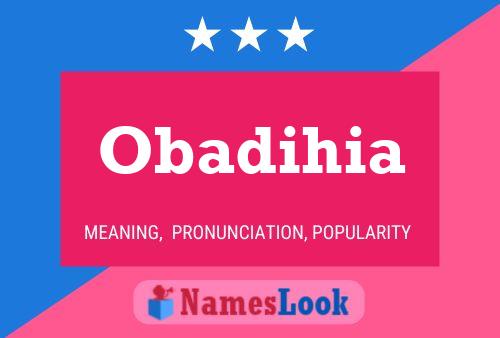 Poster del nome Obadihia