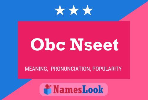 Poster del nome Obc Nseet