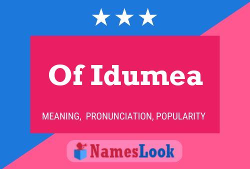 Poster del nome Of Idumea