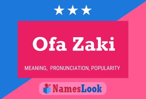 Poster del nome Ofa Zaki