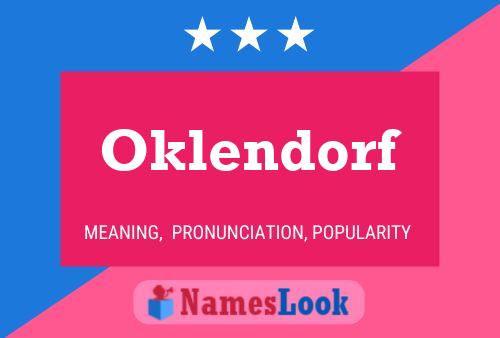 Poster del nome Oklendorf