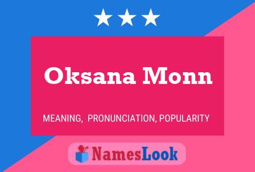 Poster del nome Oksana Monn