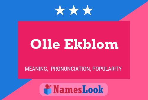 Poster del nome Olle Ekblom