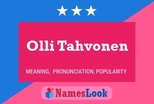 Poster del nome Olli Tahvonen