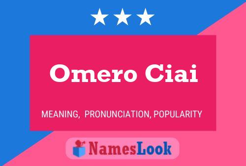 Poster del nome Omero Ciai