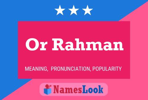 Poster del nome Or Rahman