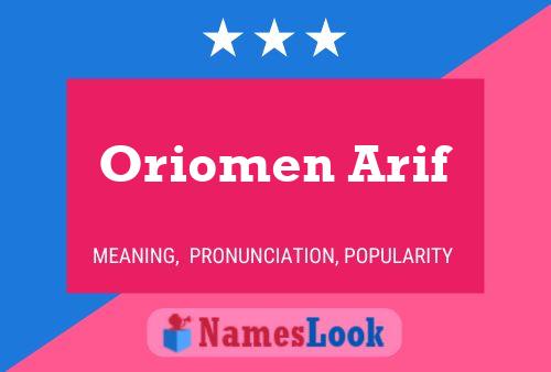 Poster del nome Oriomen Arif