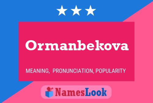 Poster del nome Ormanbekova