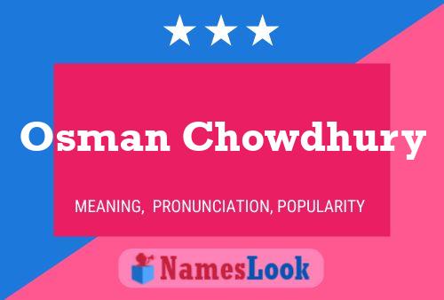 Poster del nome Osman Chowdhury