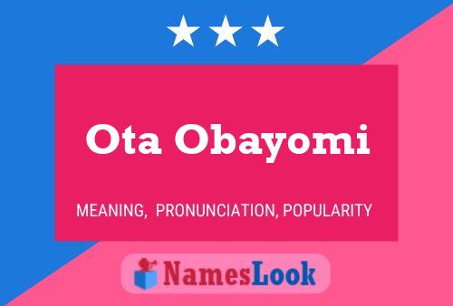 Poster del nome Ota Obayomi