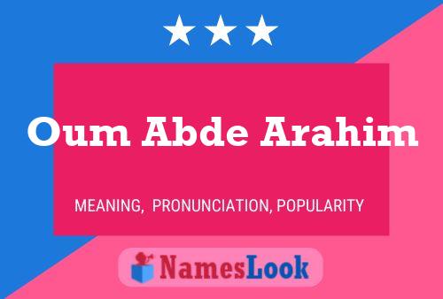 Poster del nome Oum Abde Arahim