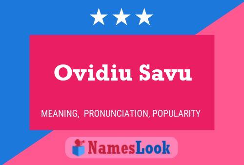 Poster del nome Ovidiu Savu