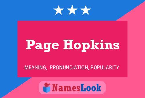 Poster del nome Page Hopkins