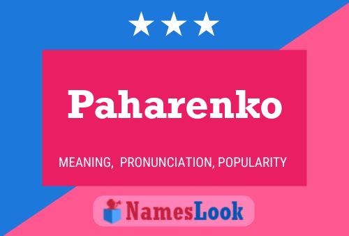 Poster del nome Paharenko