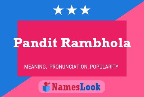 Poster del nome Pandit Rambhola