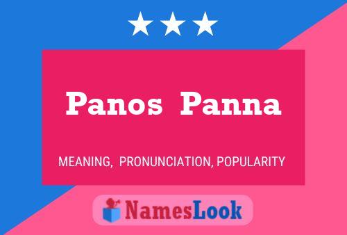 Poster del nome Panos  Panna