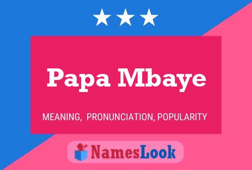 Poster del nome Papa Mbaye