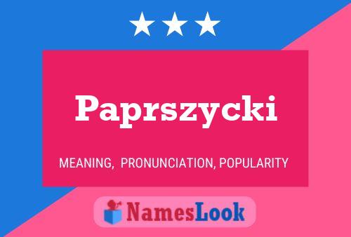 Poster del nome Paprszycki