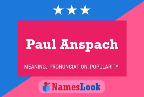 Poster del nome Paul Anspach