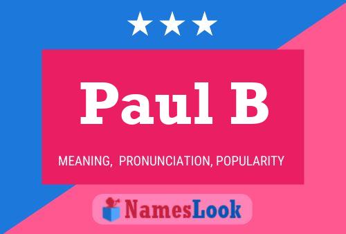 Poster del nome Paul B