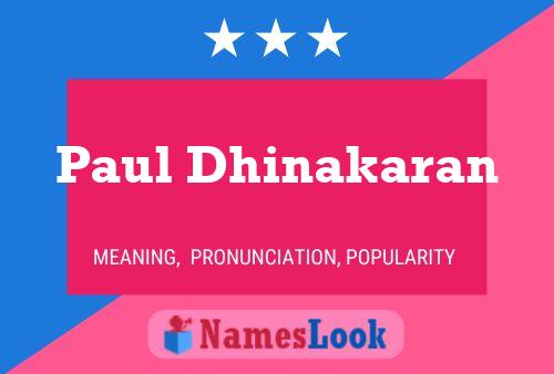 Poster del nome Paul Dhinakaran